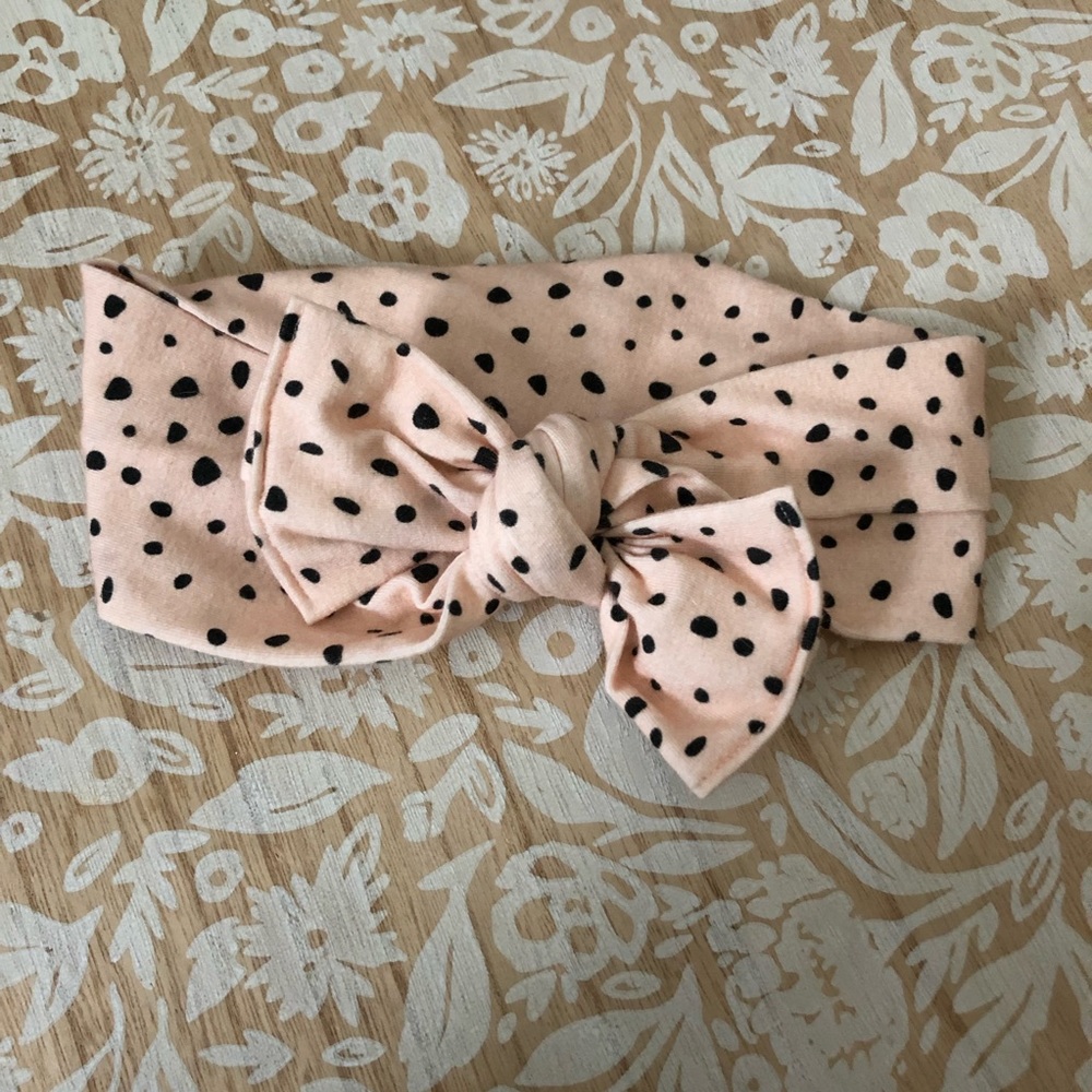 ❌SOLD❌Bloom headwraps pink speckle bow